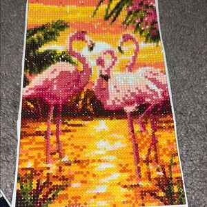Tropical Flamingo Diamond completed/unframed